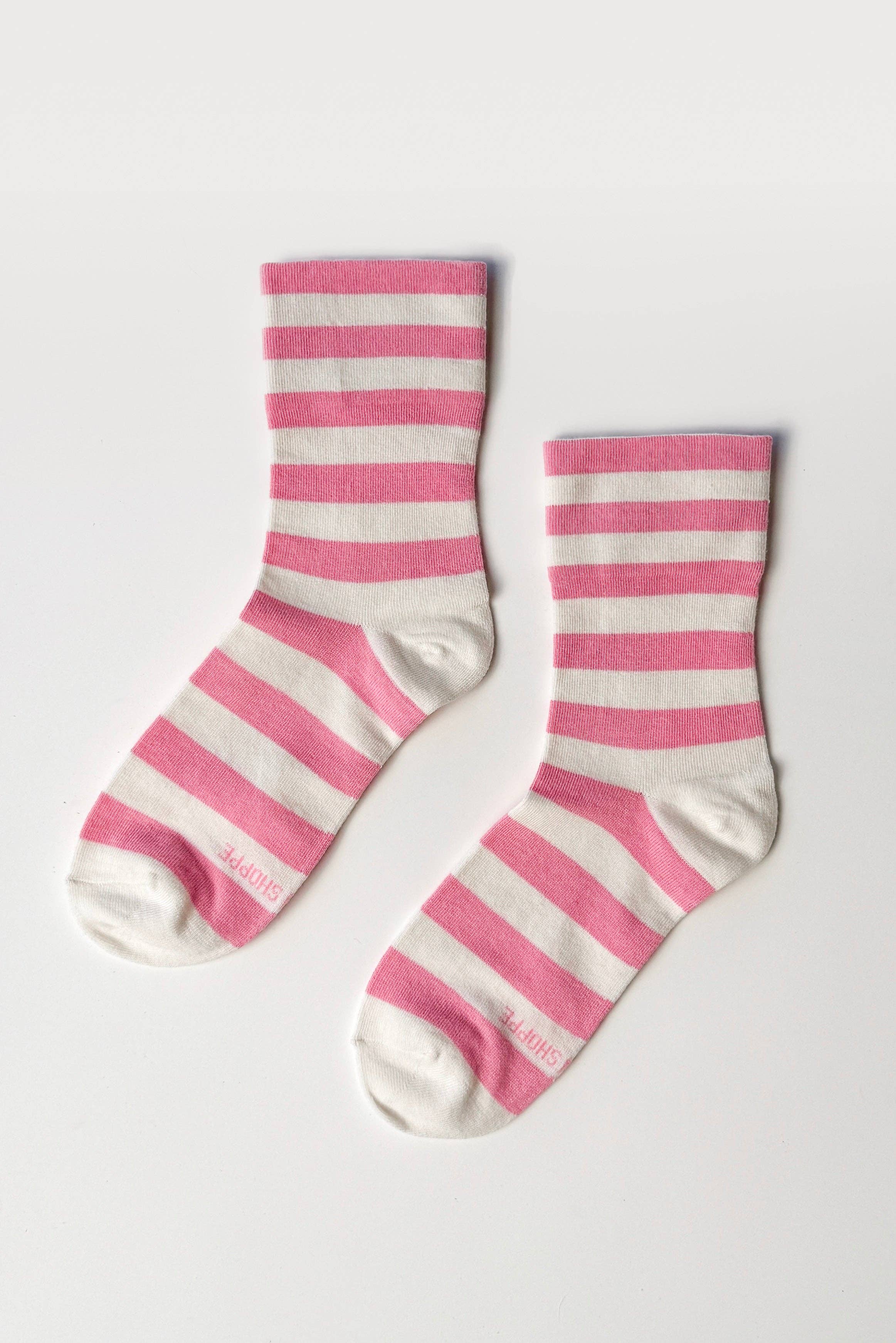 Le Bon Shoppe Wide Wally Socks - Navy Stripe