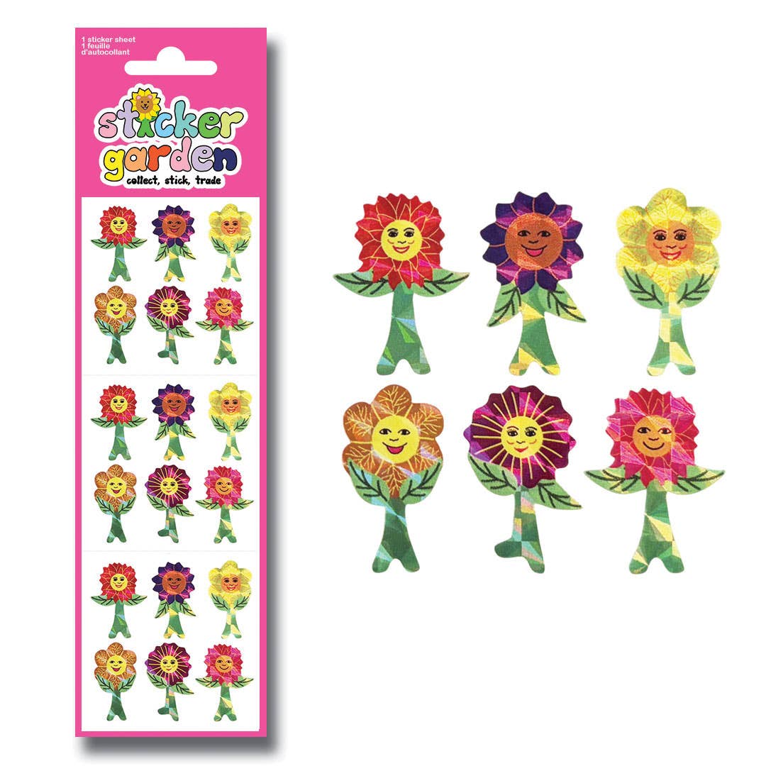 Prism Flower Power Colourful Sticker Sheet: French