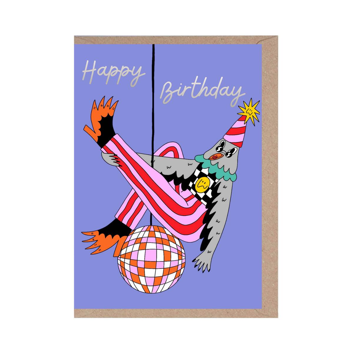 Birthday Pigeon - Discoball - Fun - Happy - Birthday Card