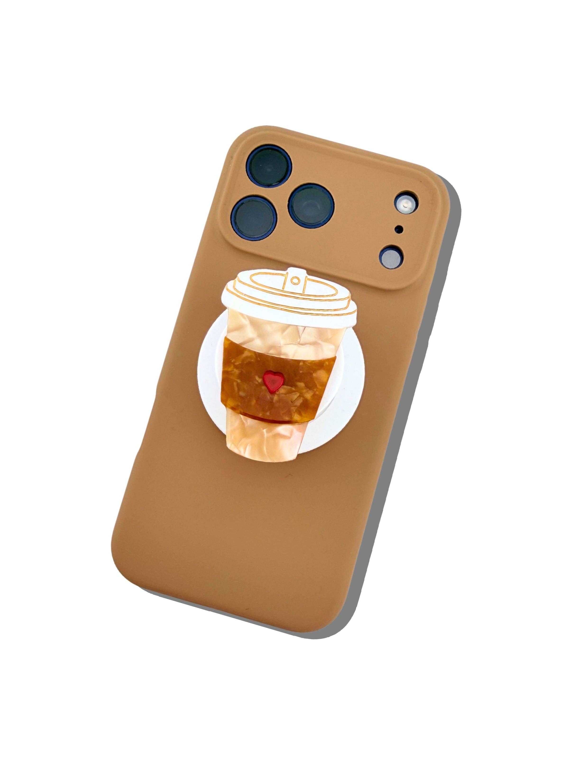 Hand-painted Phone Grip Charm | Coffee Cup | Eco-Friendly