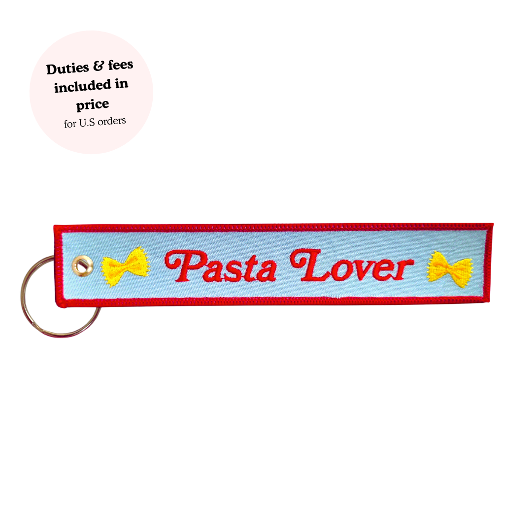 Pasta Lover Embroidered Keychain