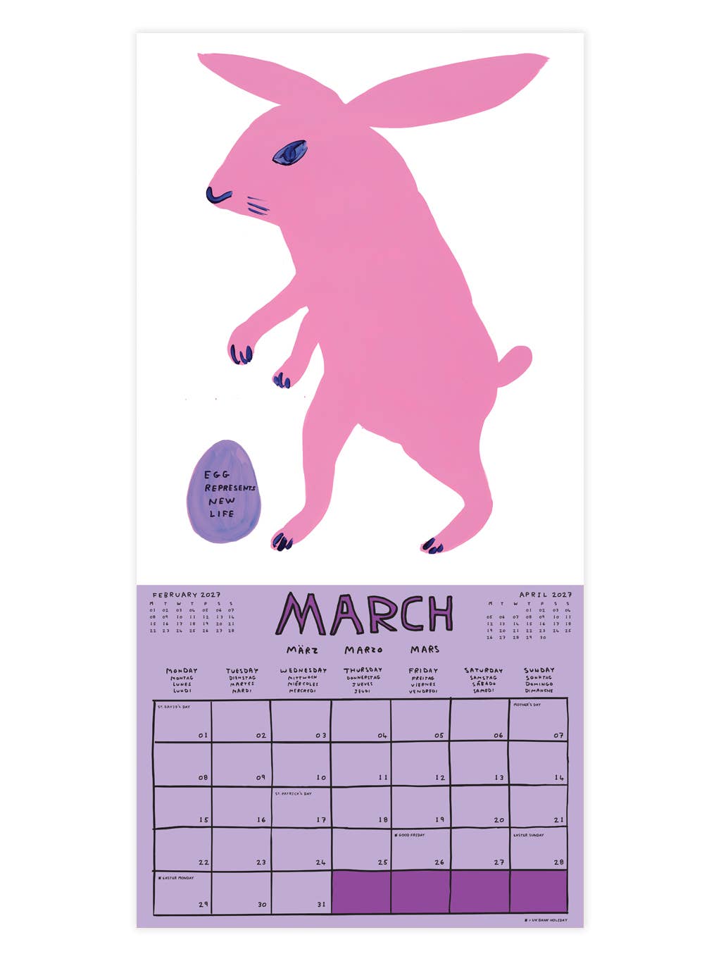 David Shrigley Official and Exclusive 2027 Wall Calendar