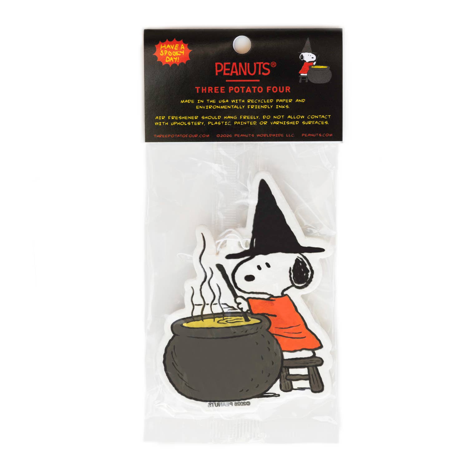 Snoopy Witch Air Freshener by Three Potato Four, Halloween range, styled shot
