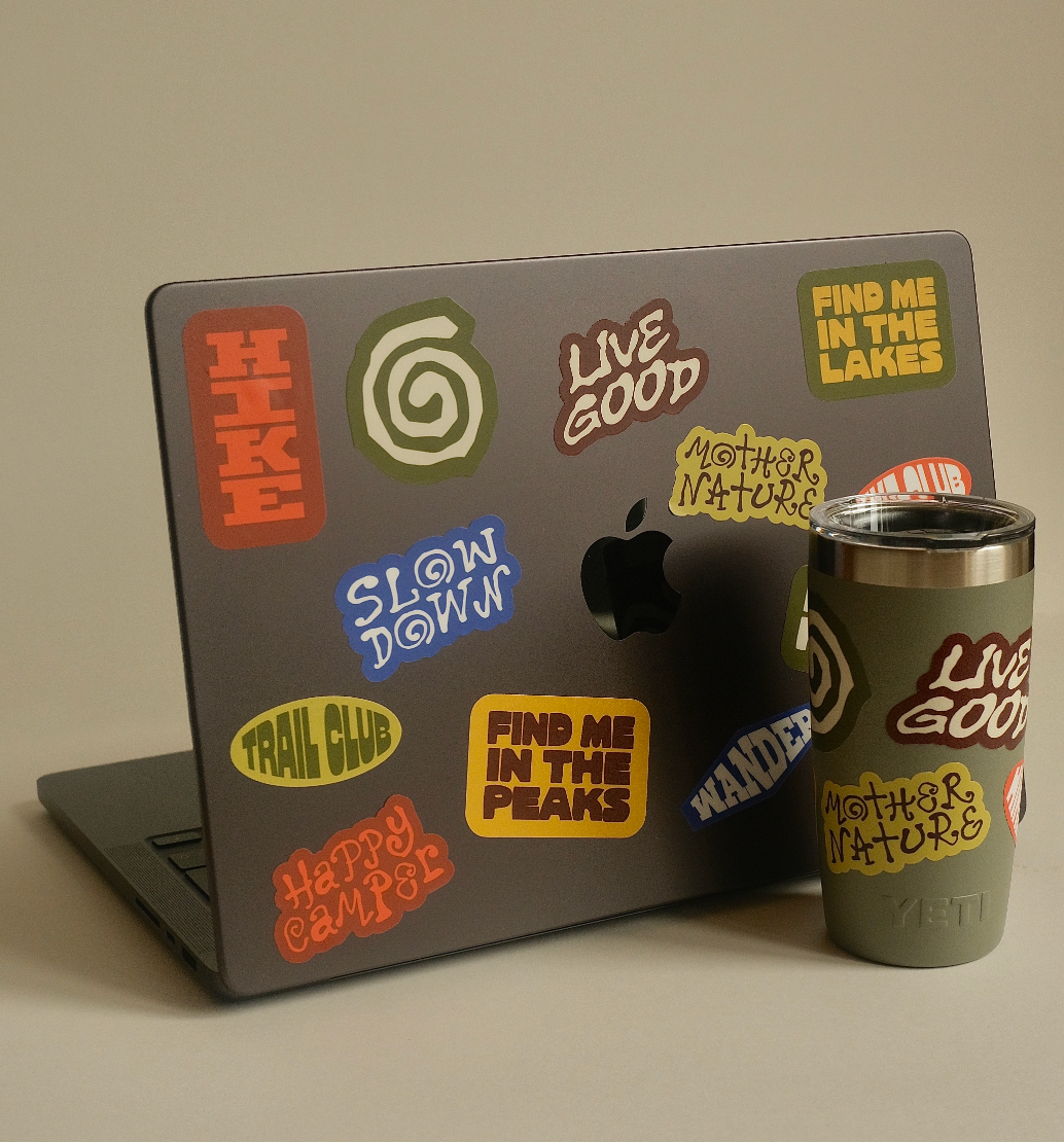 HAPPY CAMPER WATERPROOF VINYL STICKER