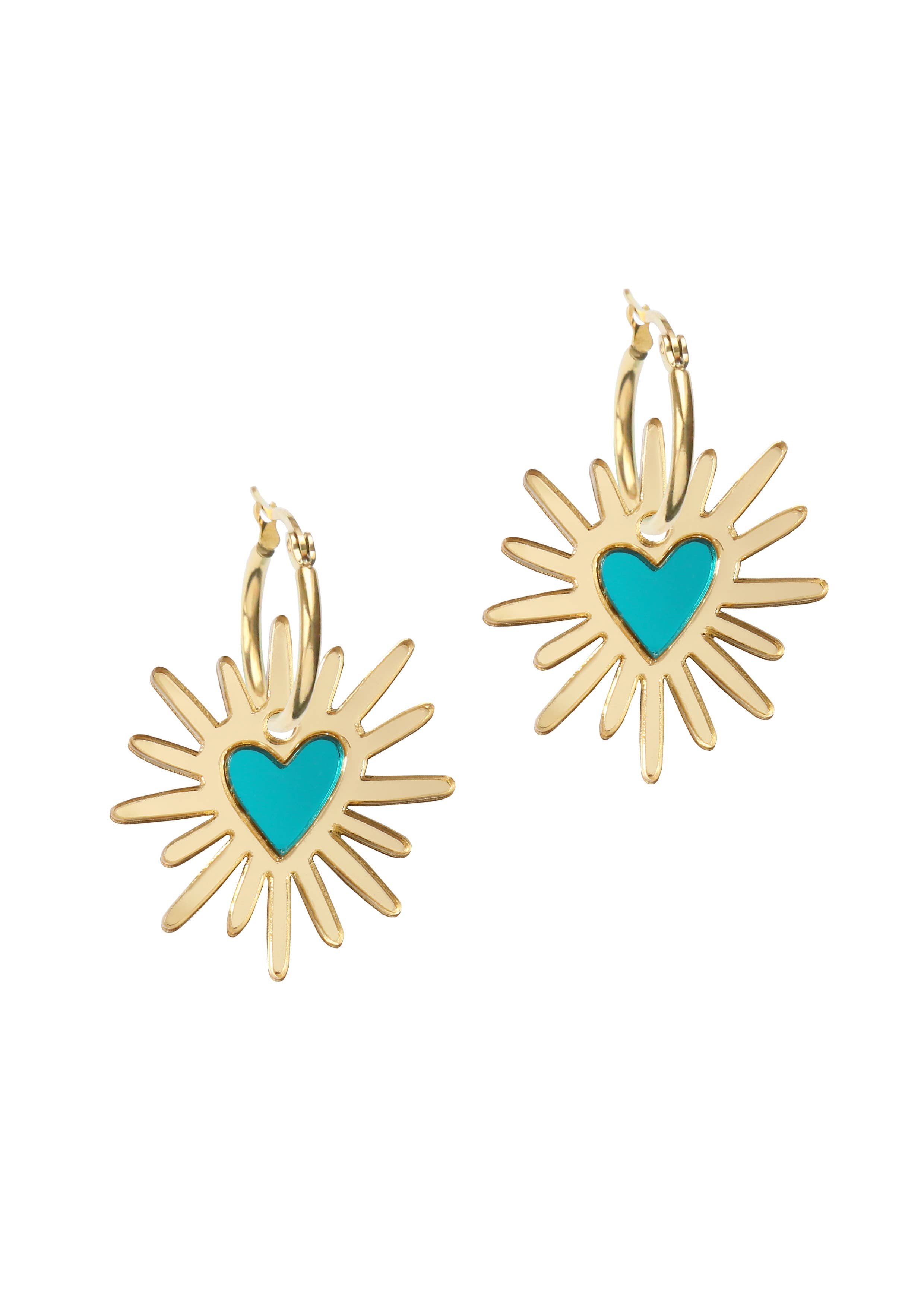 Shining Heart Hoops: Pink + Red