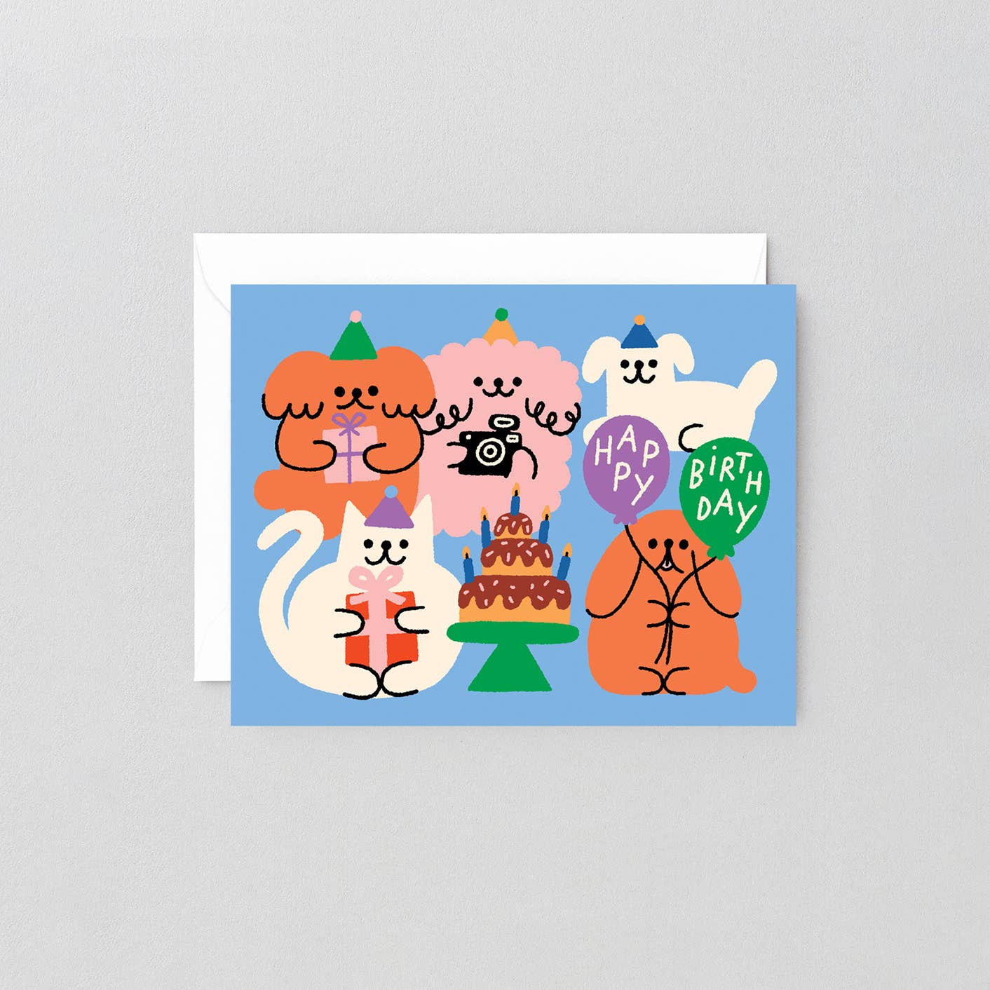 Happy Birthday Animal Party Kids Greeting Card