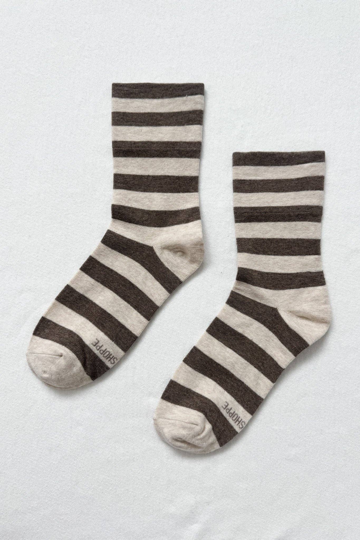 Le Bon Shoppe Wide Wally Socks - Navy Stripe