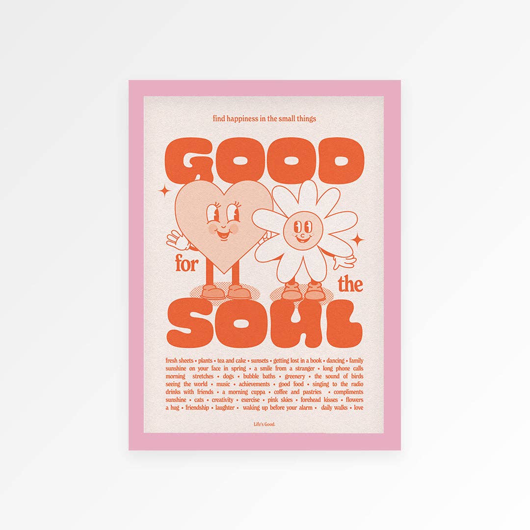 Good For The Soul Print: Green / Unframed / A4