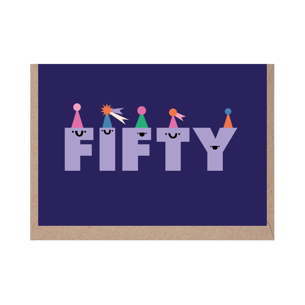 Smiley Fifty 50th Birthday Card