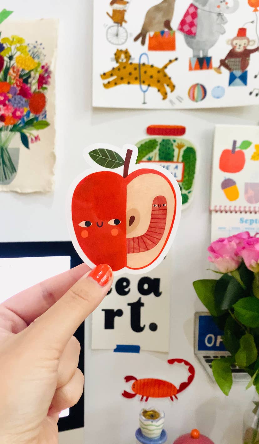 APPLE&WORM sticker - Daria Solak Illustrations Modern Love Store Glasgow