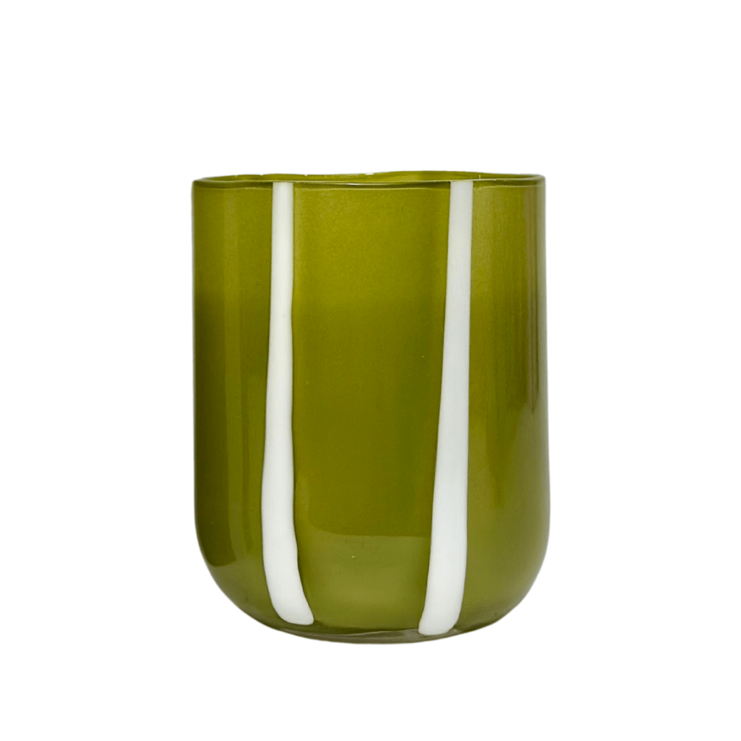 Atina Glassware: Olive & White - MÆGEN Modern Love Store Glasgow