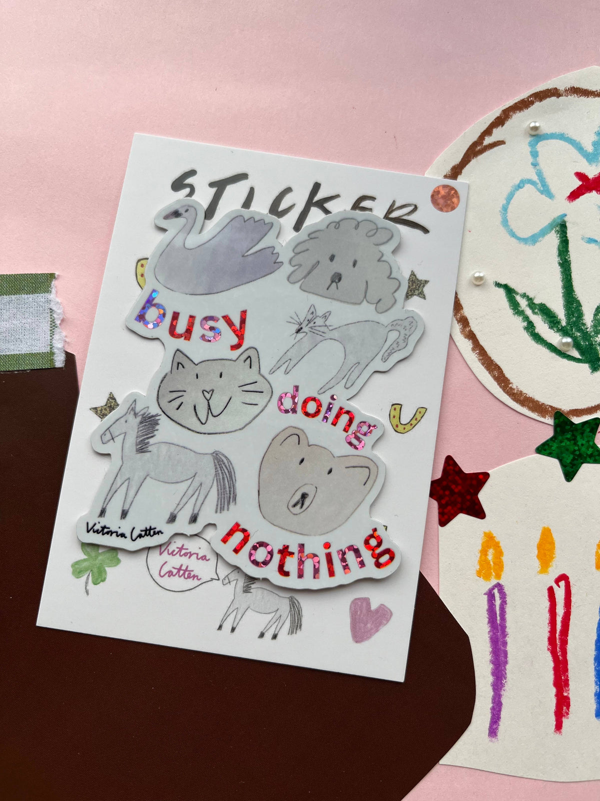 Busy doing nothing animal pal sticker