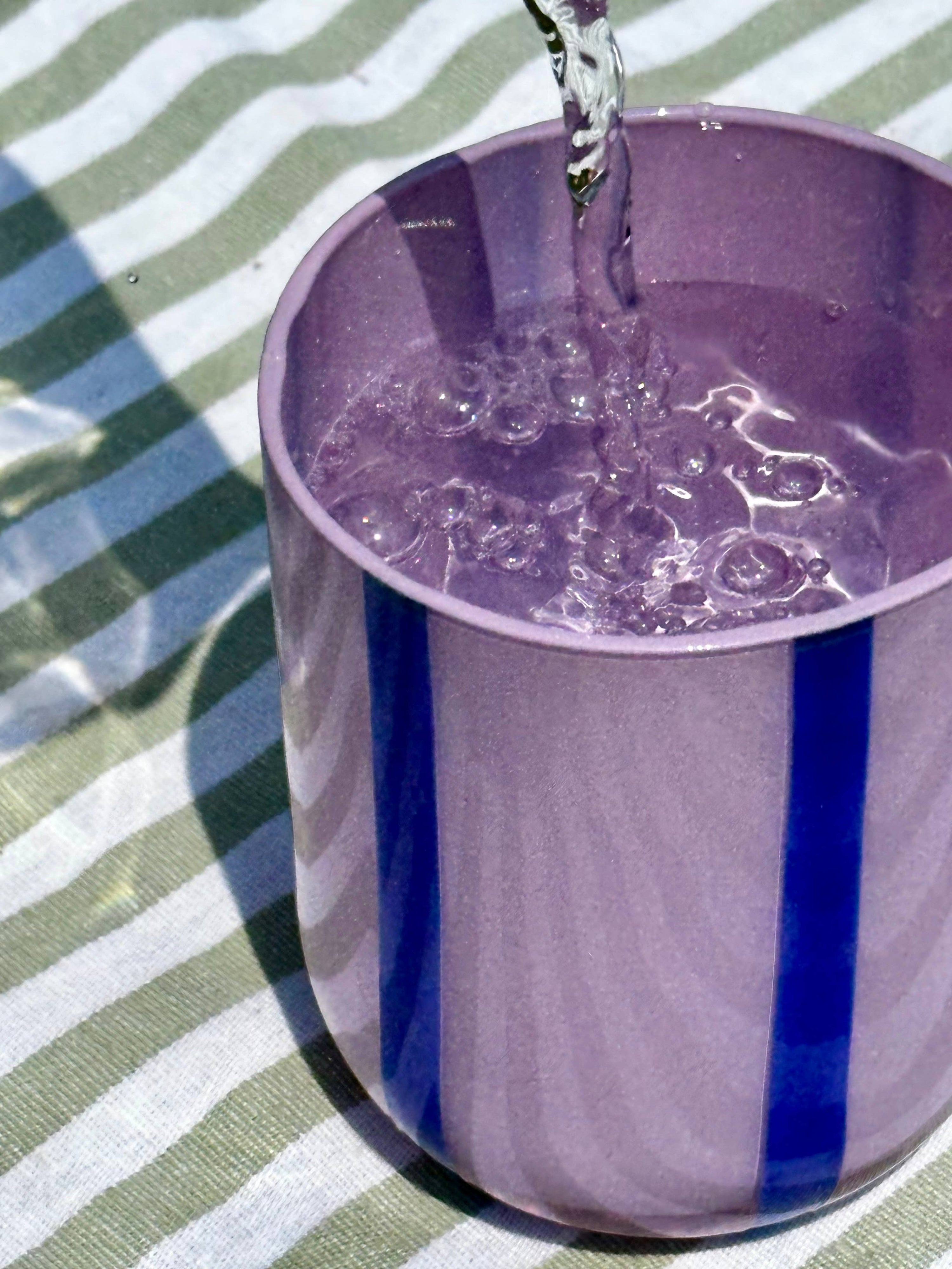 Atina Glassware: Lilac & Navy