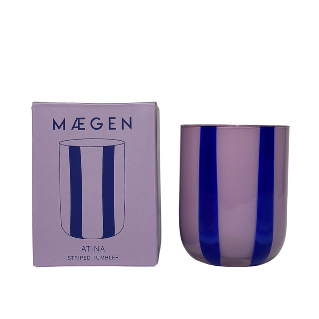 Atina Glassware - Lilac & Navy