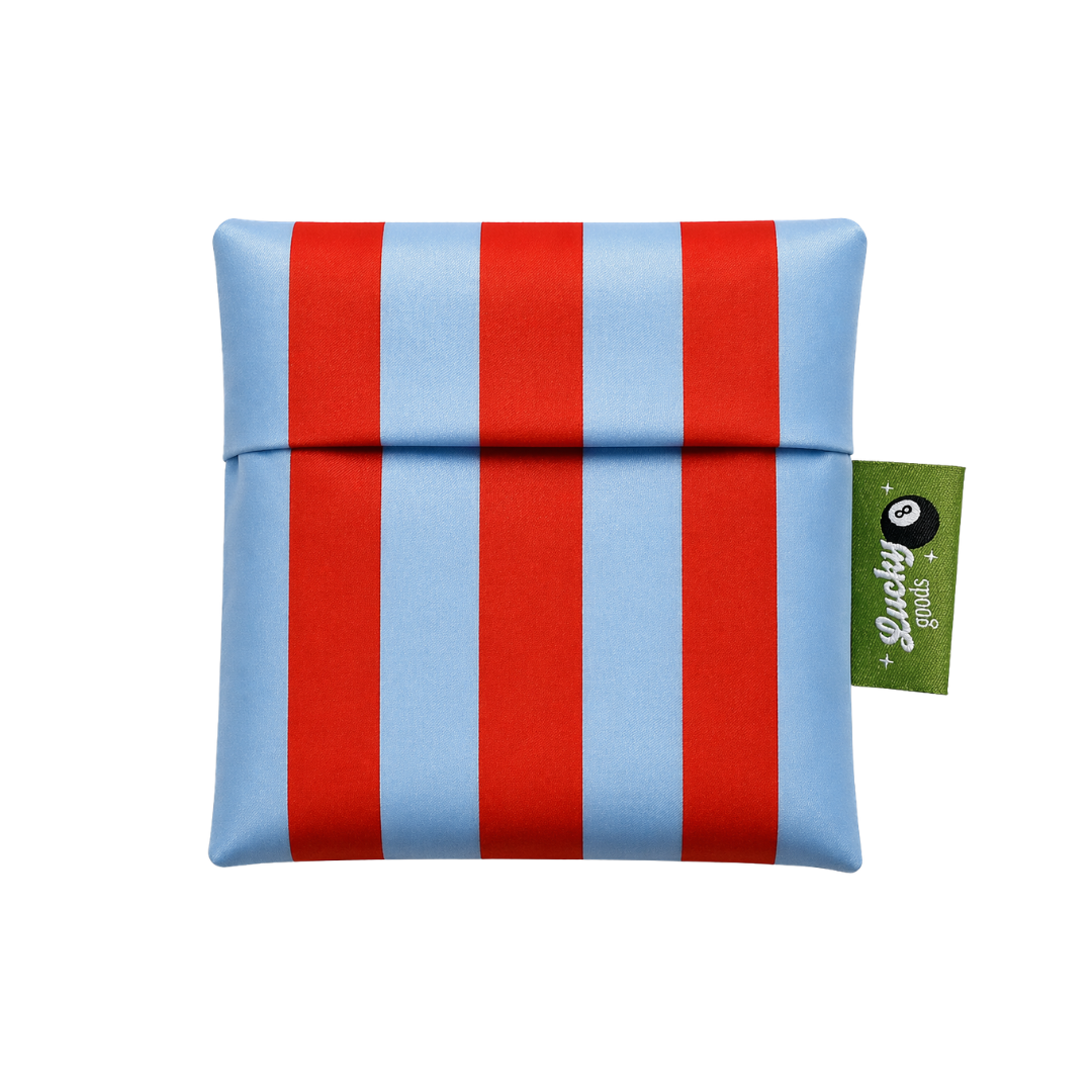 Blue & Maroon Stripes Foldable Nylon Tote
