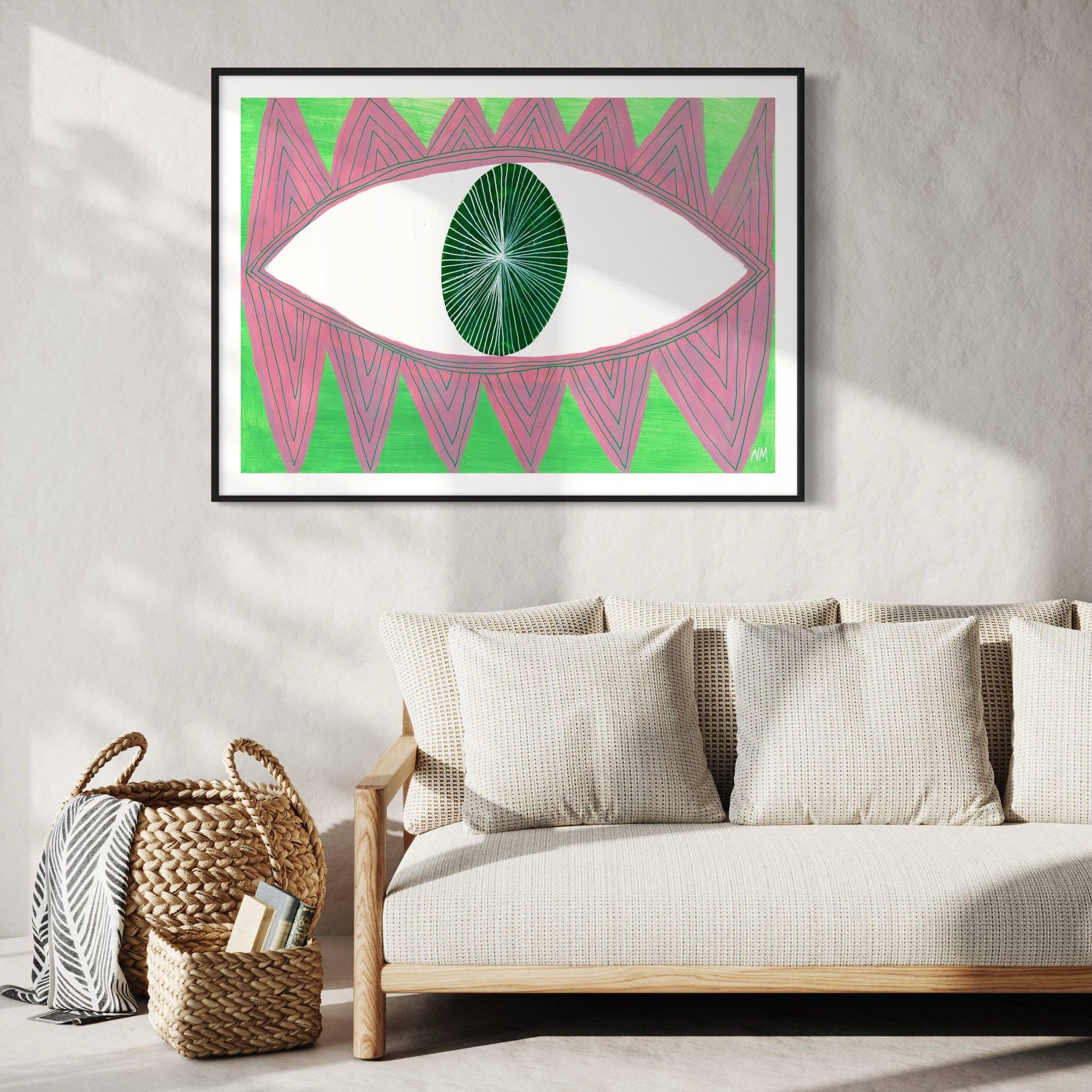 Pink Eye Contemporary Art Print: A3