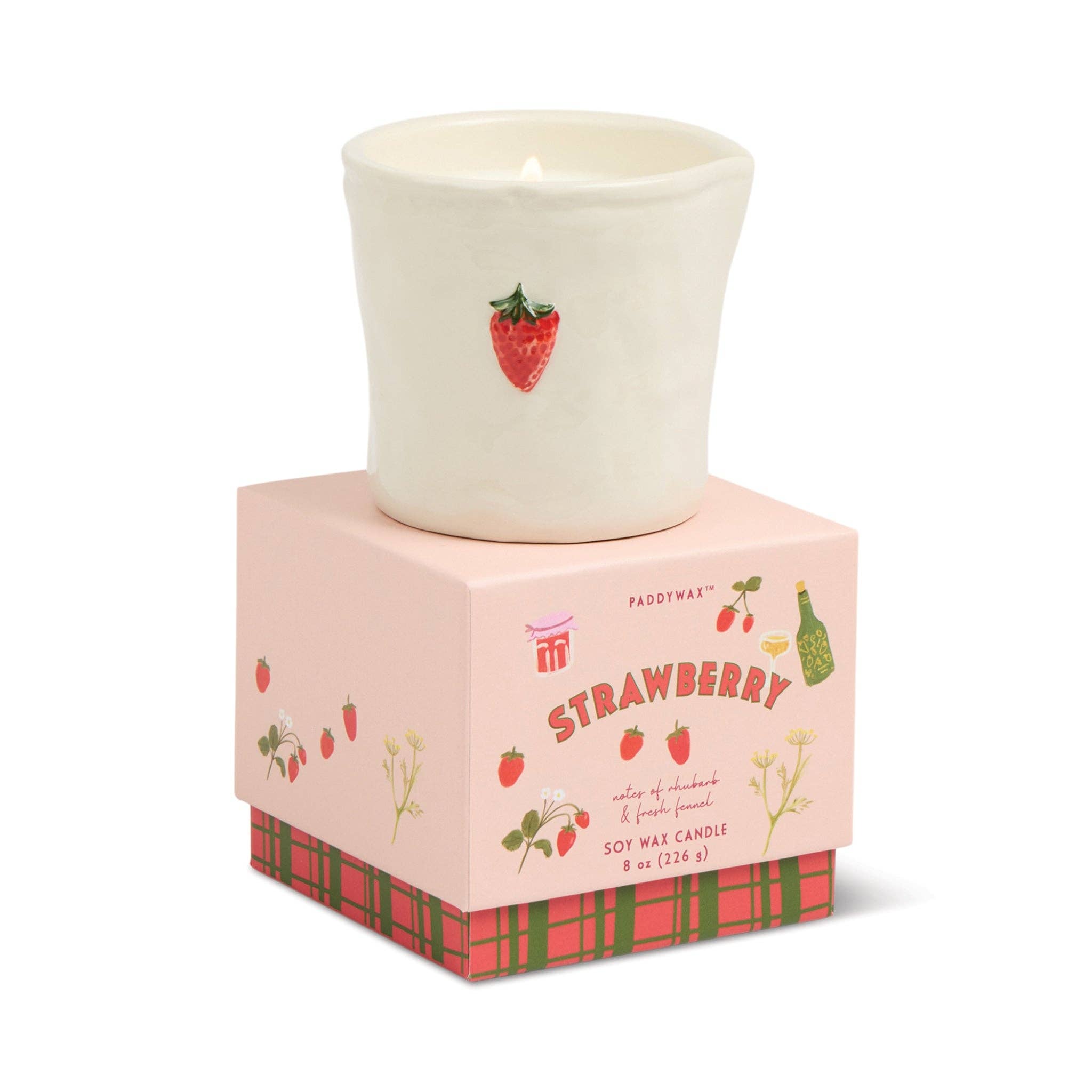 Paddywax Bistro strawberry ceramic candle