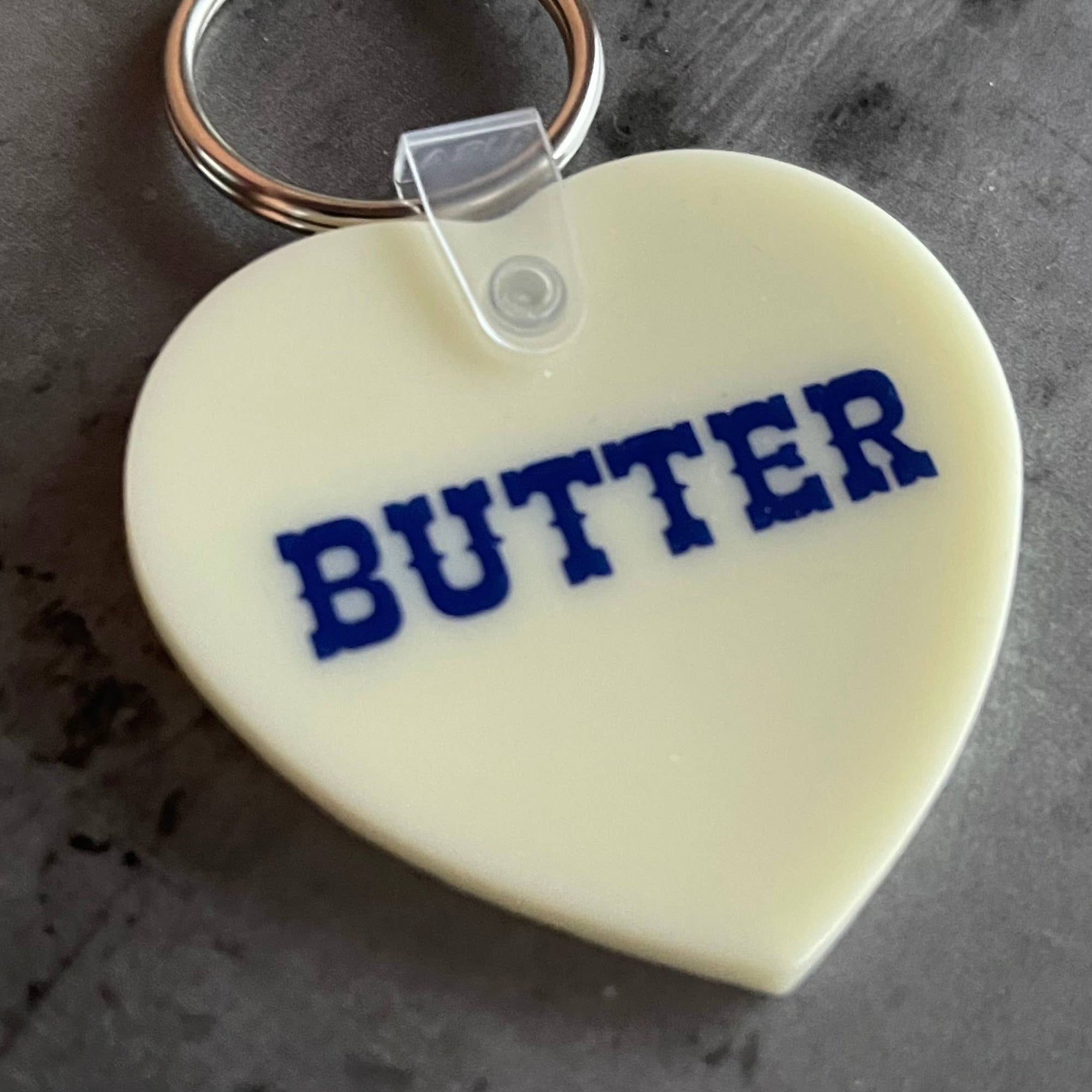 Butter heart Keychain keyring bakery restaurant giftshop 