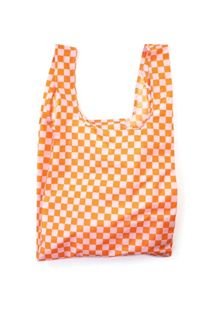 Checkerboard Pink & Orange I Medium Reusable Bag accessories  bag