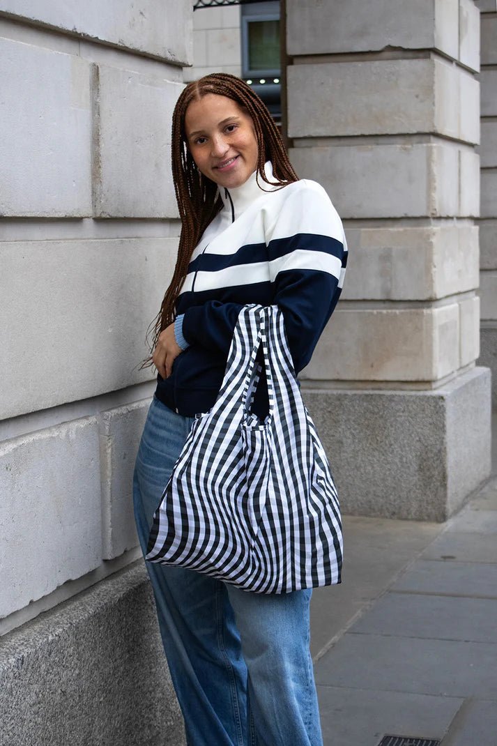 Distorted Gingham I Medium Reusable Bag accessories  bag