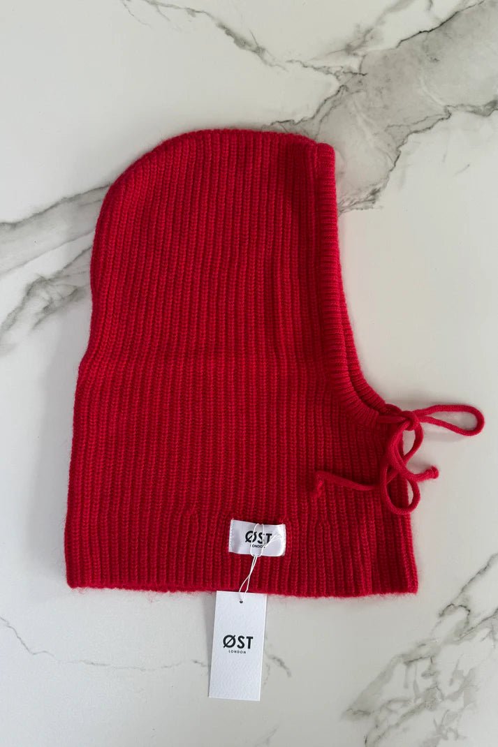 Ost Knitted Hood - Red accessories  balaclava