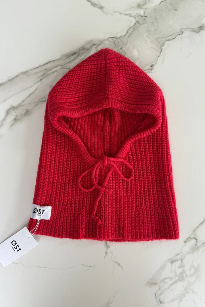 Ost Knitted Hood - Red accessories  balaclava