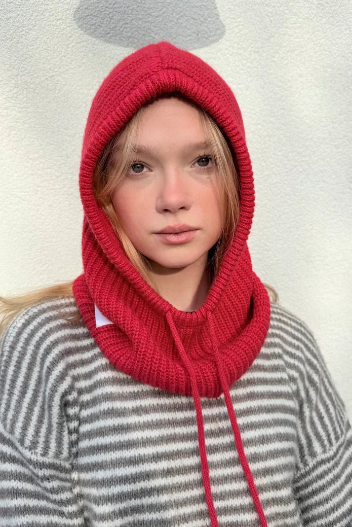 Ost Knitted Hood - Red accessories  balaclava