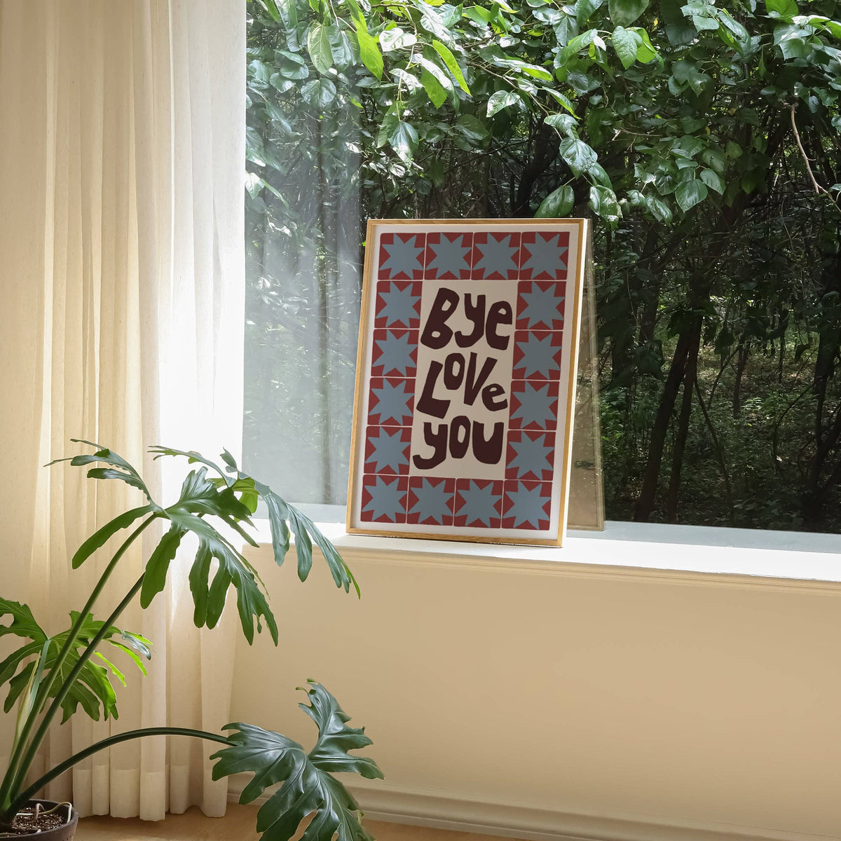 Bye, Love You Patchwork Print