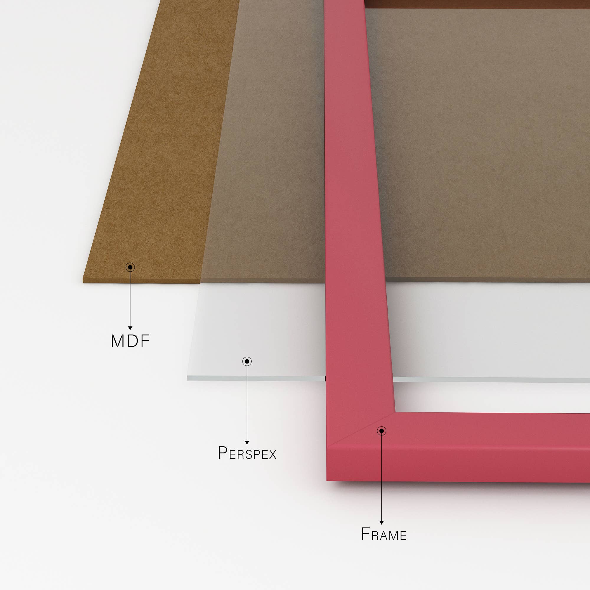 Pink A3 picture frame portrait orientation — bright pink art frame
