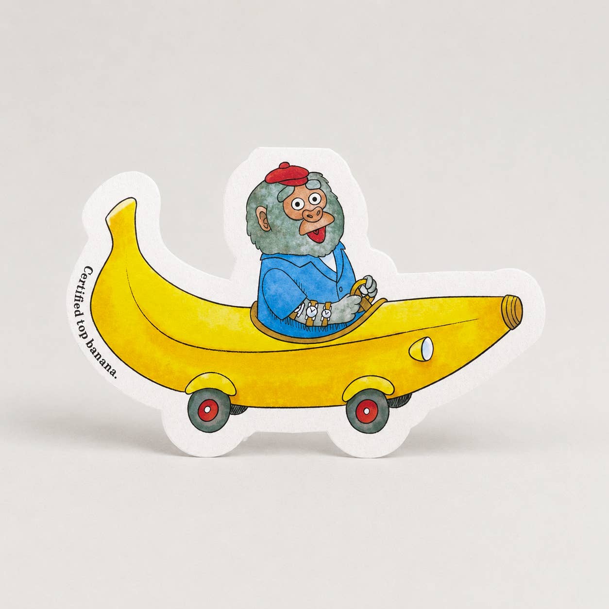 Bananas Gorilla Car - Die-cut Card by Richard Scarry