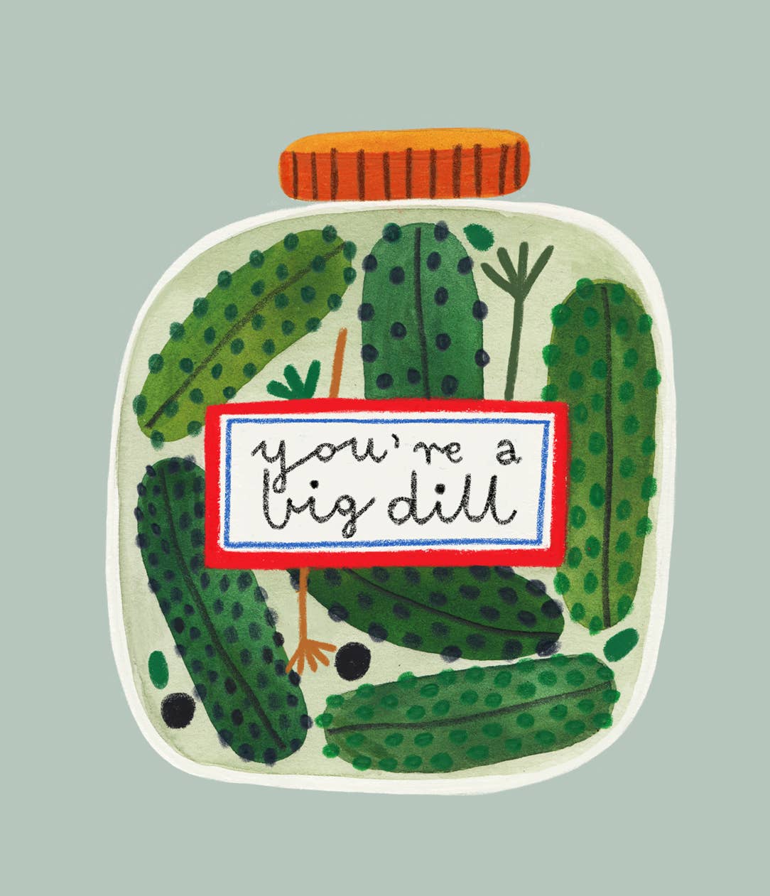 BIG DILL sticker - Daria Solak Illustrations Modern Love Store Glasgow