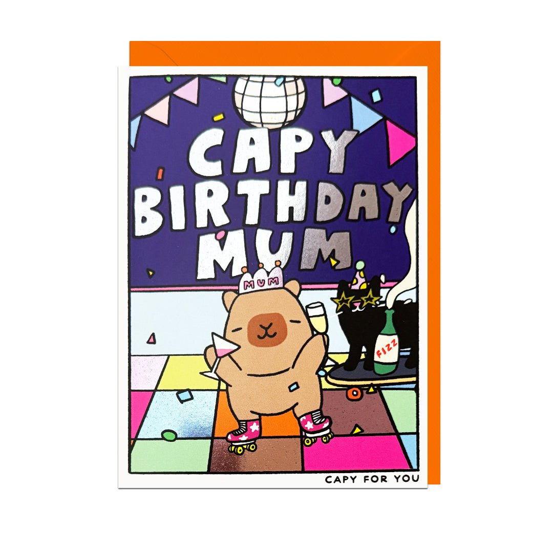 Capy Birthday Mum! - Birthday card Jolly Awesome Modern Love Store