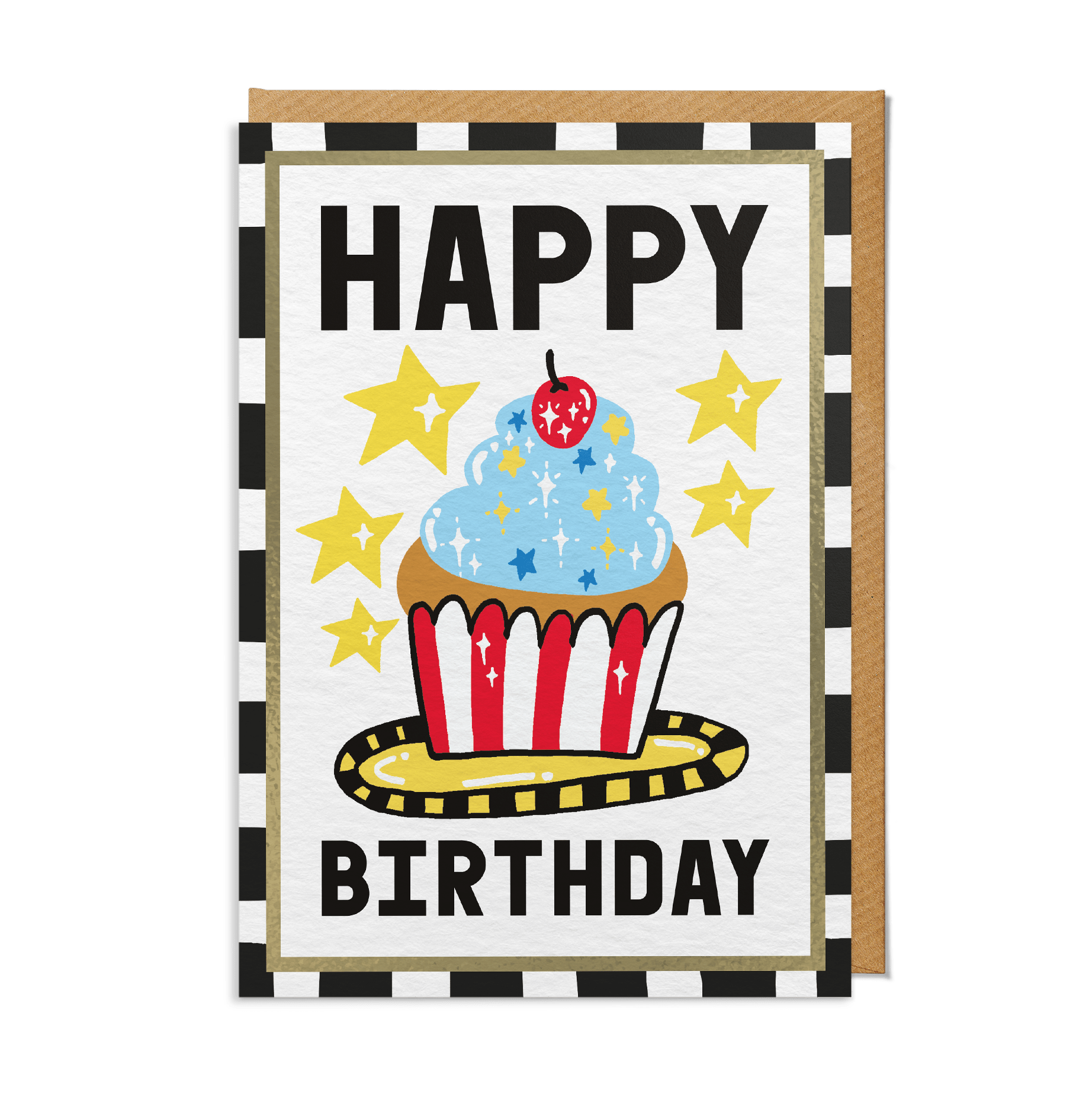 Happy Birthday - Blue Cupcake - Birthday card SANDERS DE ROEPER Modern Love Store Glasgow