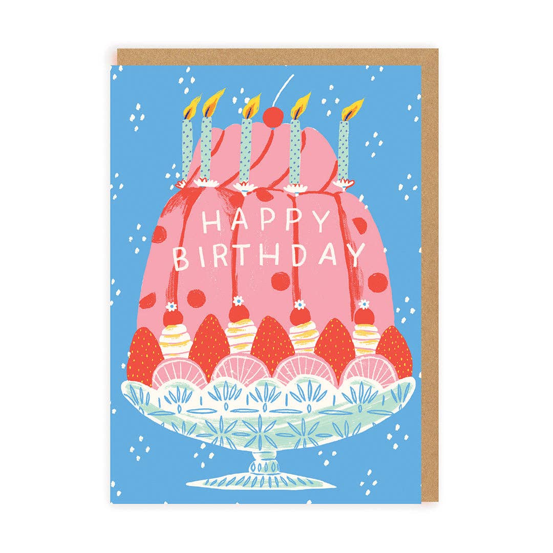 Birthday Trifle Cake Greeting Card - Ohh Deer UK + EU Modern Love Store Glasgow