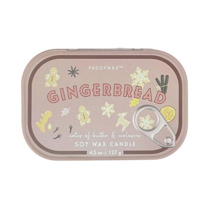 Bistro 4.5oz/127g Gingerbread Printed Tin Candle - Gingerbread - Designworks Collective Modern Love Store Glasgow