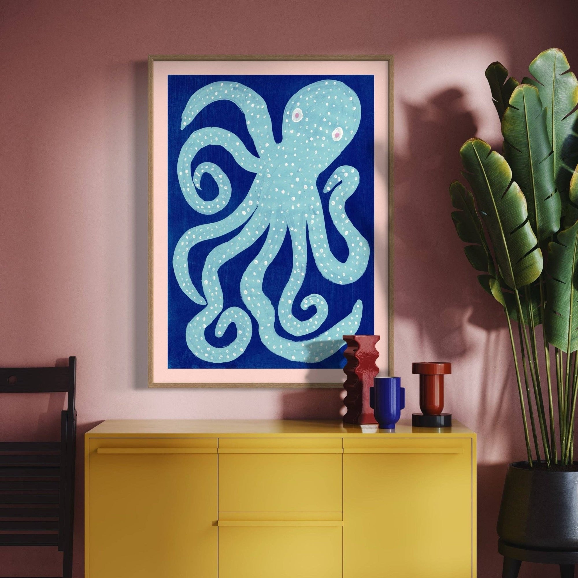 Blue octopus Print - Nancy McKie Modern Love Store Glasgow