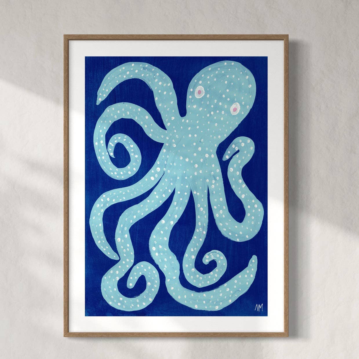 Blue octopus Print - Nancy McKie Modern Love Store Glasgow