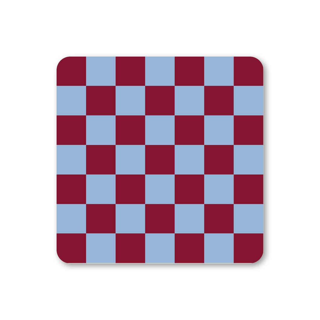 Blue & Red - Checkerboard Coaster - Coasters Ella Goddard Modern Love Store Glasgow
