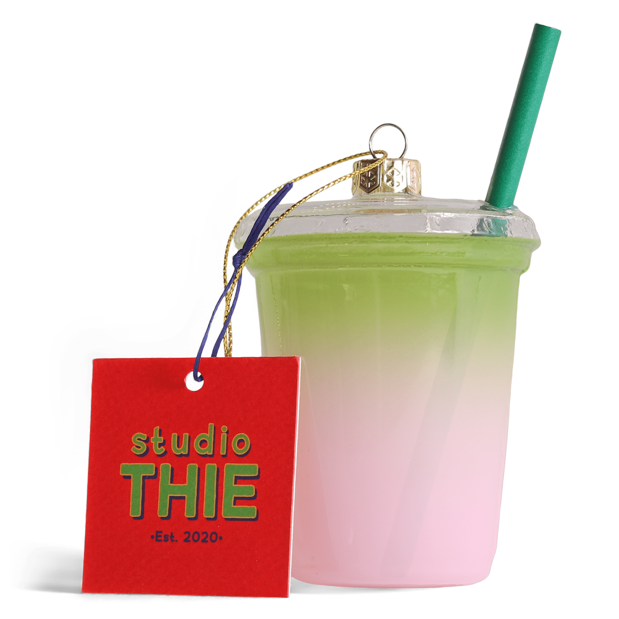 Blueberry Matcha Glass Christmas Bauble - studio THIE Modern Love Store Glasgow