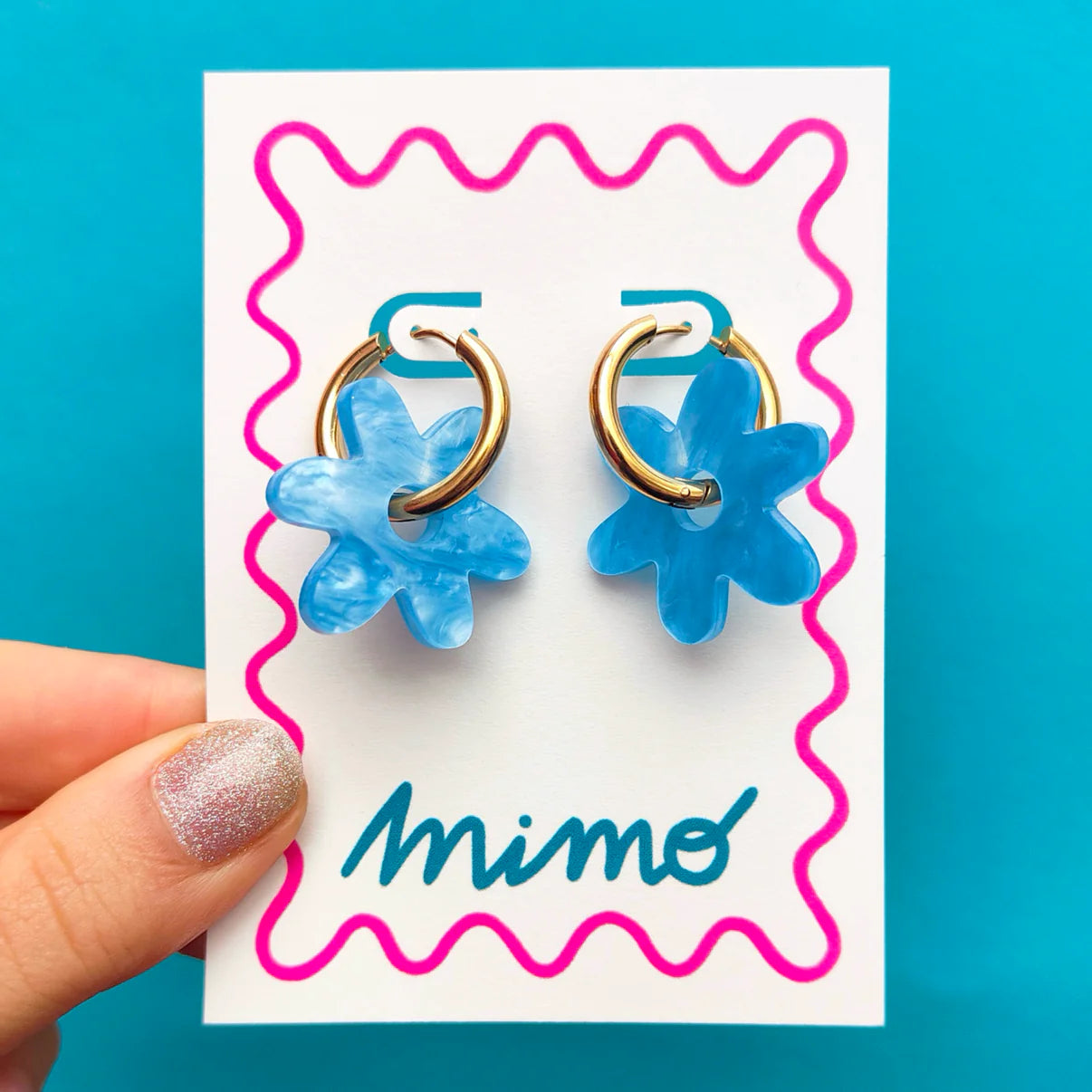 Flower Hoops - Blue Sundae