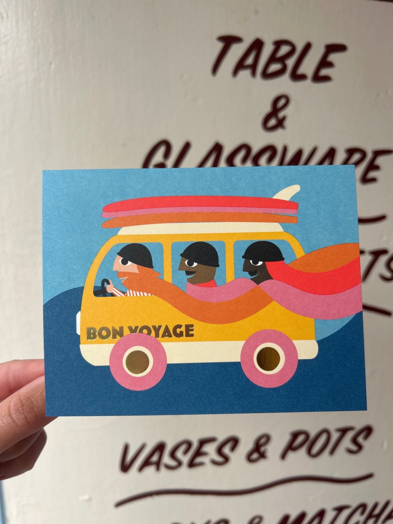 Bon Voyage Card - 1973 Modern Love Store Glasgow