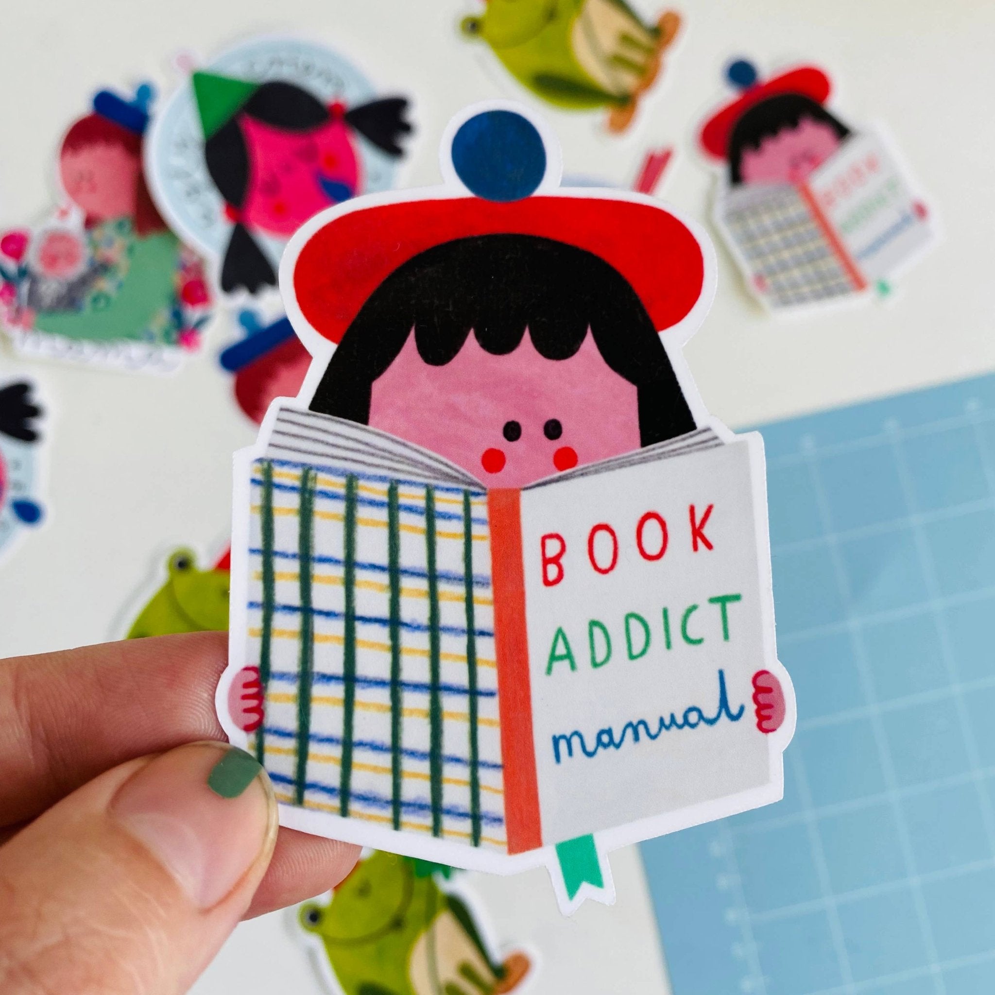 BOOK ADDICT sticker - Daria Solak Illustrations Modern Love Store Glasgow