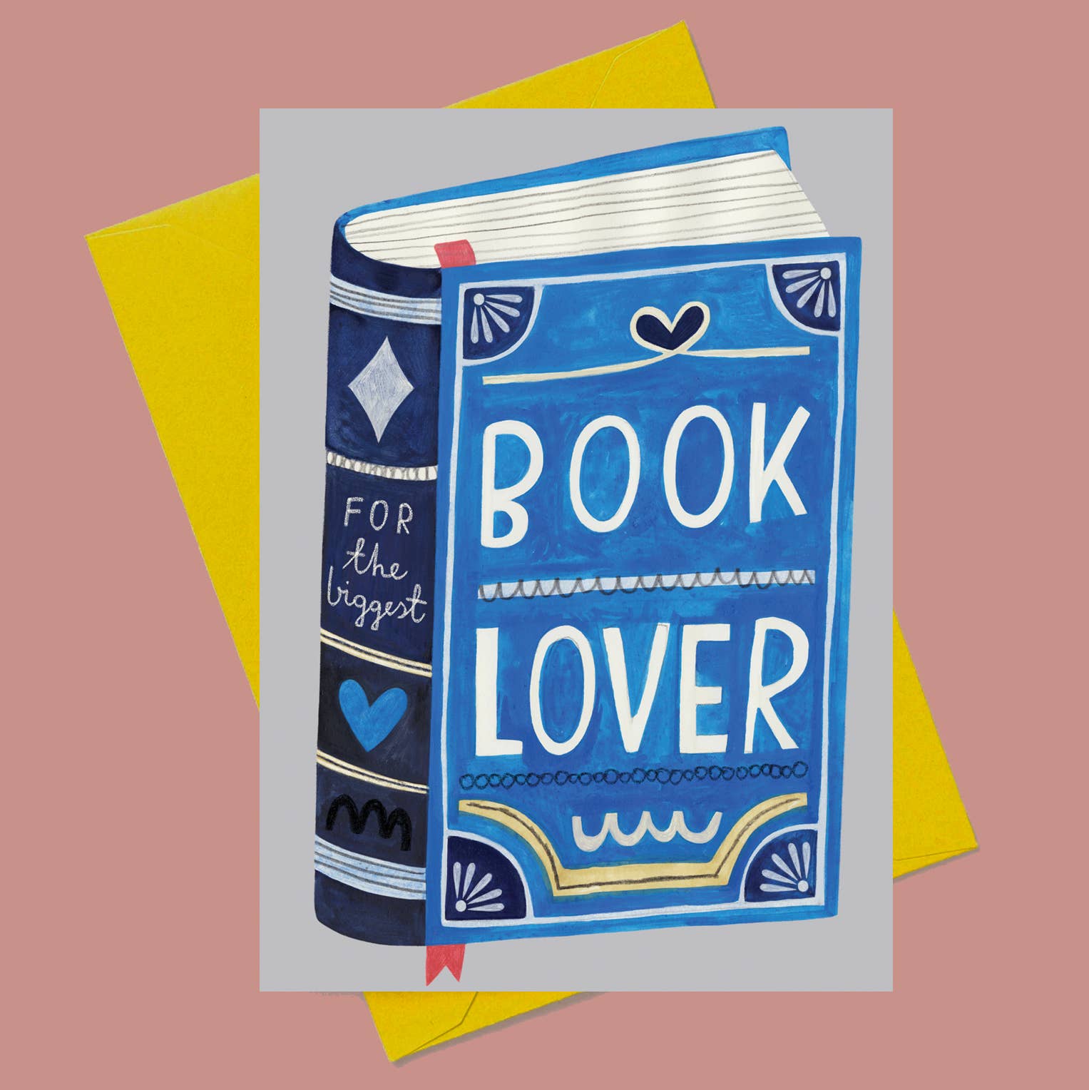 BOOK LOVER card - Daria Solak Illustrations Modern Love Store Glasgow