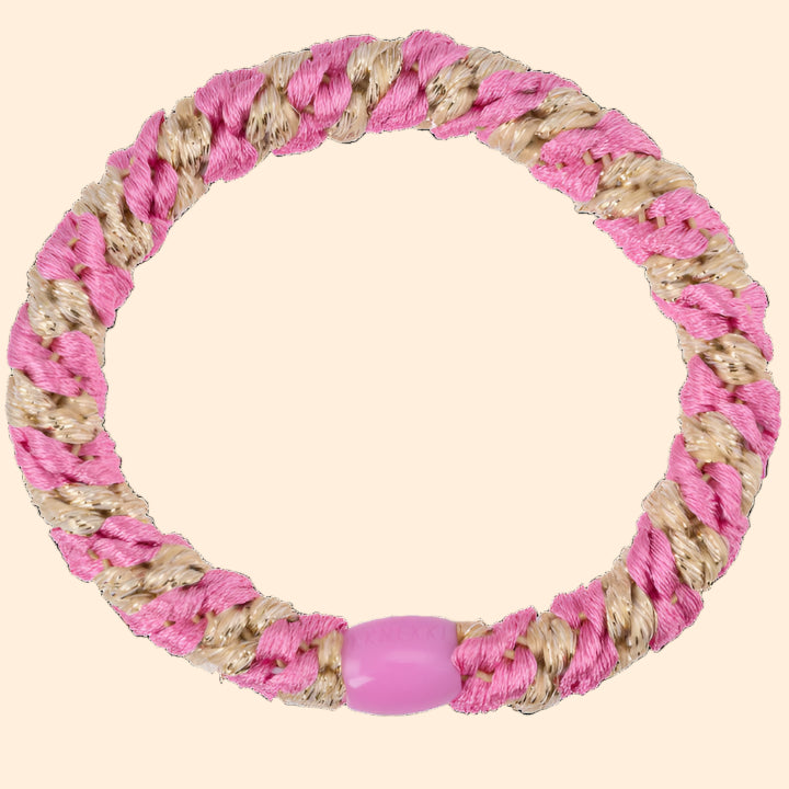 KKnekki Hair Bobble Bubblegum-Beige Glitter Stripe