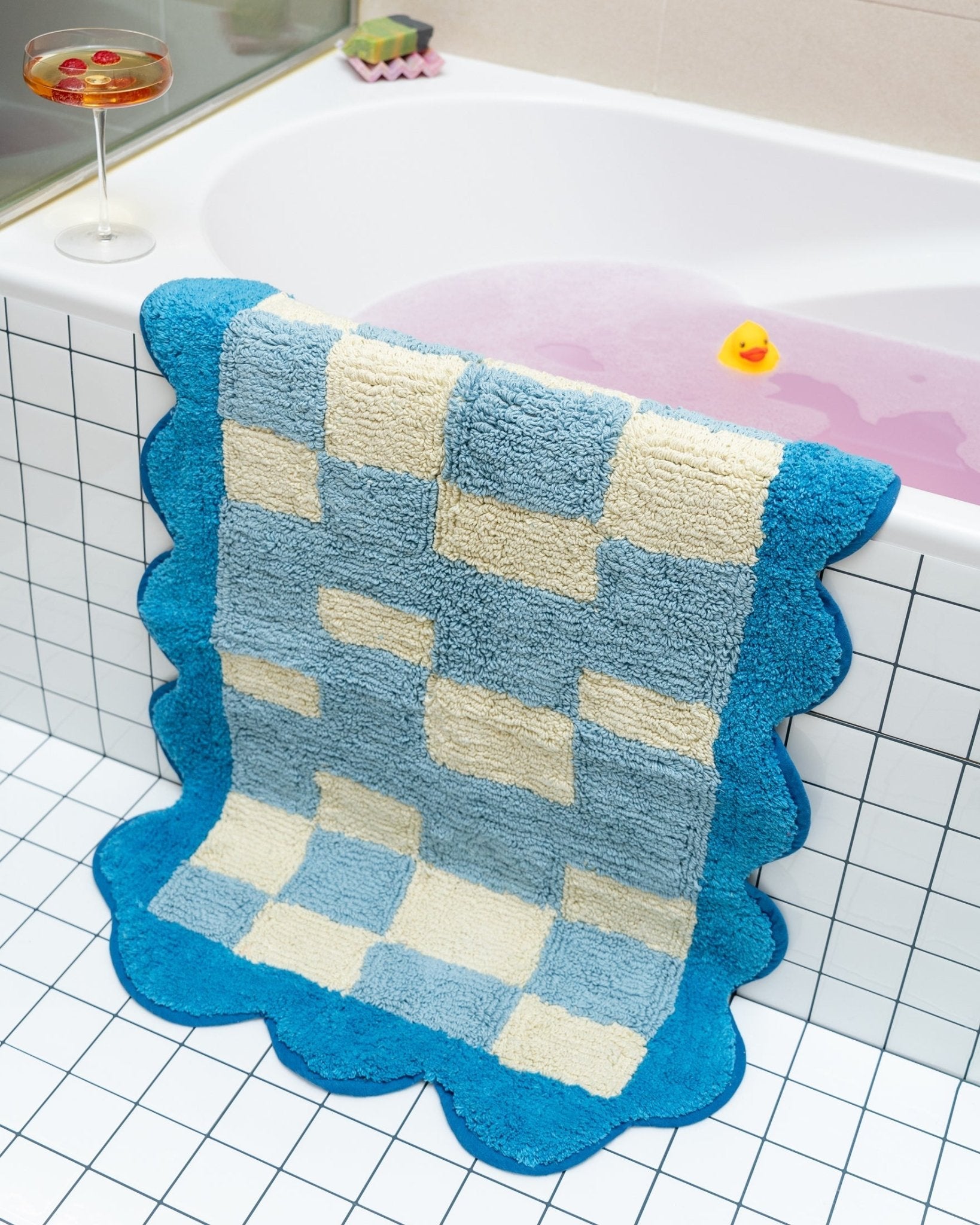 Burbuja Bath Mat - Blue - bathmat Tarta Gelatina Modern Love Store Glasgow