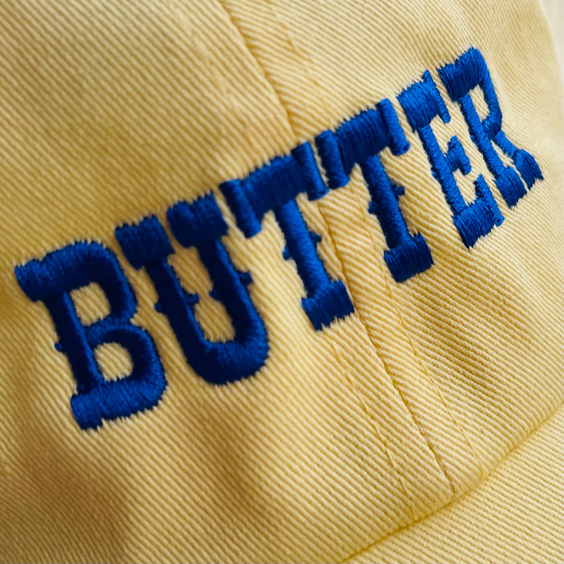 Butter Baseball Cap Dad Hat Restaurant foodie Chef bakery: Pigment dyed yellow - The Silver Spider Modern Love Store Glasgow