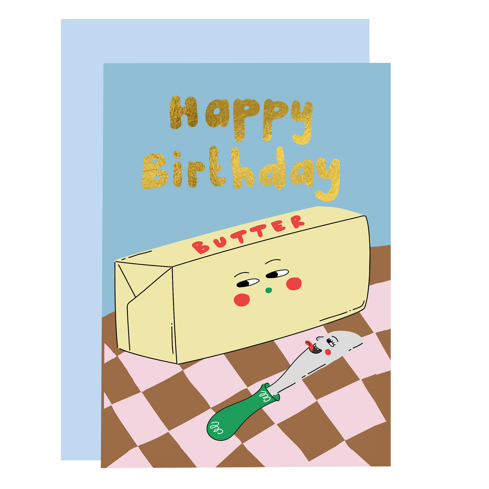 Butter me up - birthday card (gold foil finish) - Eat the Moon Modern Love Store Glasgow