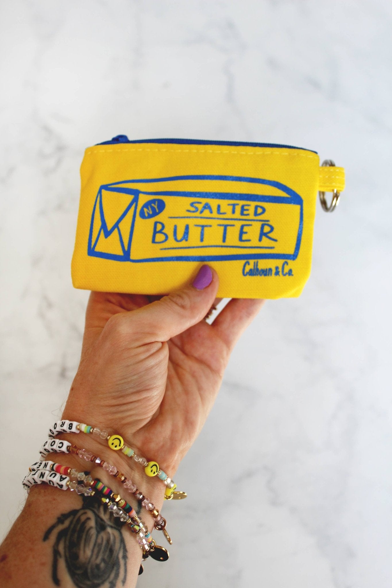 Butter Zipper Card Pouch with Keyring - Calhoun & Co. Modern Love Store Glasgow