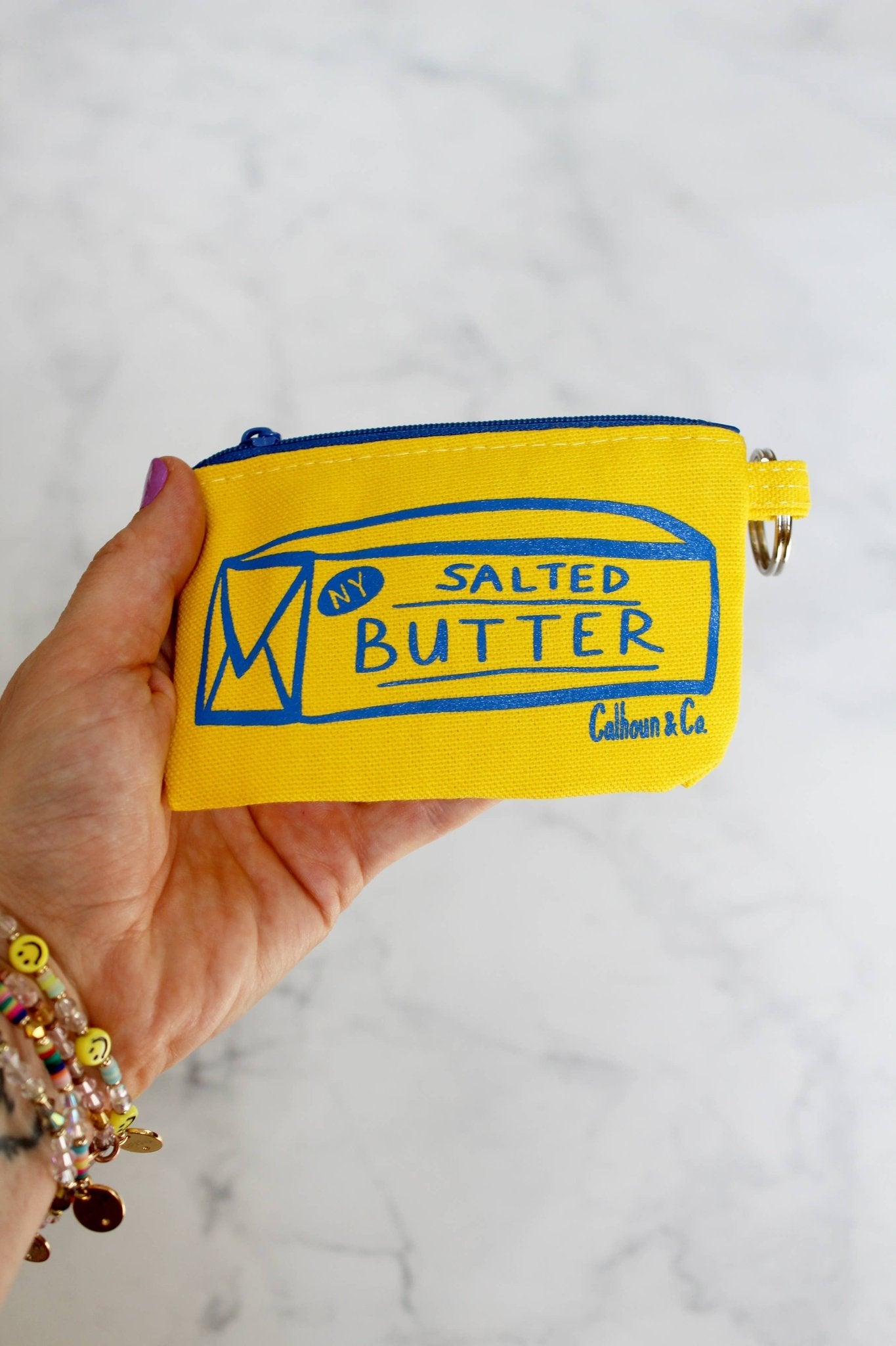 Butter Zipper Card Pouch with Keyring - Calhoun & Co. Modern Love Store Glasgow