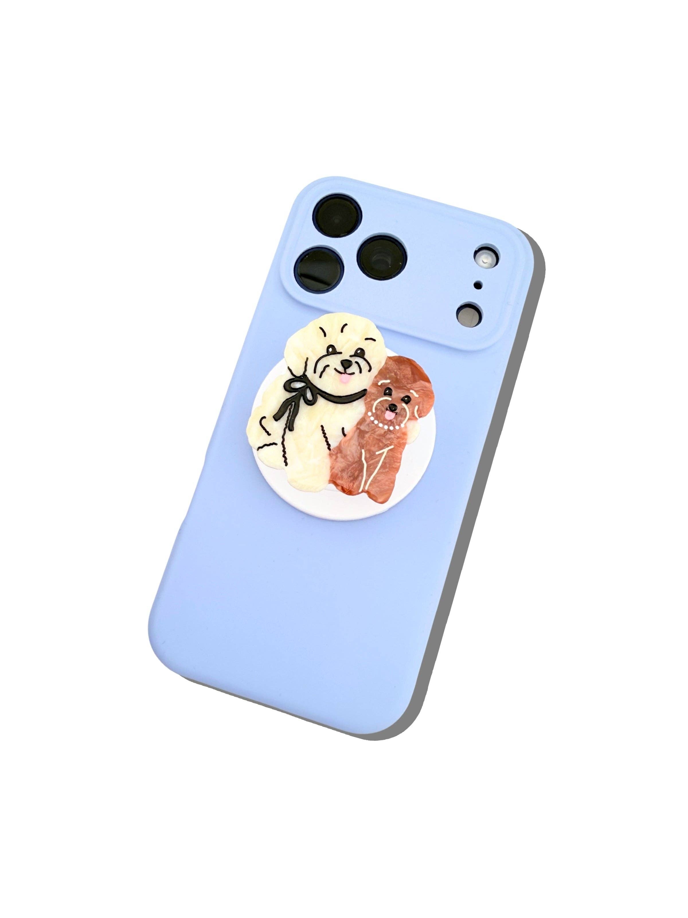 Hand-painted Phone Grip Charm | Puppy Friends  | Eco-Friendly